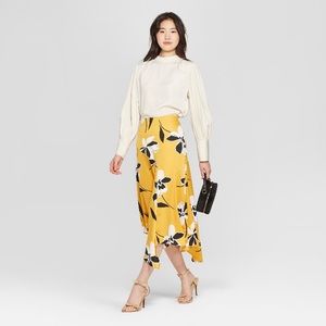 Midi yellow slip skirt- Who what wear